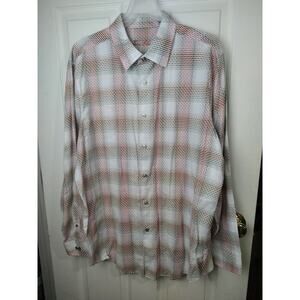 Tasso Elba Men's XL Shirt Plaid Button Collared Long Sleeve Dress Shirt